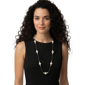 Vintage Faux Pearl Necklace 14K GP Clasp